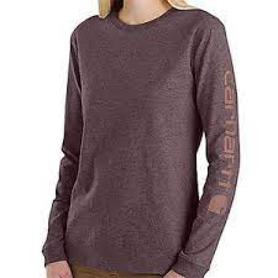103401 Loose Fit Heavyweight Long-Sleeve Logo Sleeve Graphic T-Shirt